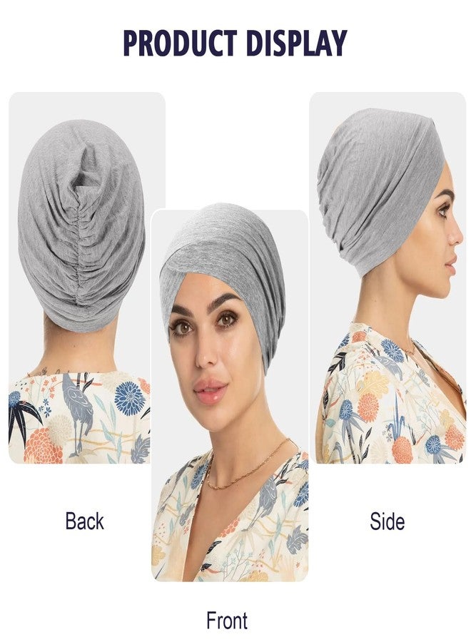 XEPST 4 PCS Hijab Undercap for Women, Islamic Muslim Under Hijab Cap Cross Turban Underscarf Solid Color Undercap Bonnet Inner Head Scarf Head Wraps Hair Turbans for Women Chemo Headwear Sleep Cap - Image 4